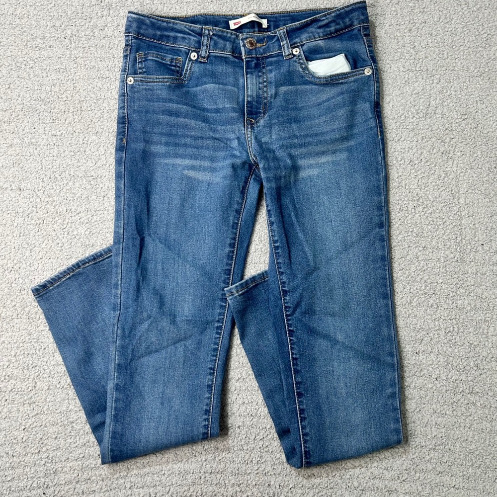Levi's 711 Skinny Jeans‎ 14 Reg Blue Denim Stretch Casual Classic Slim